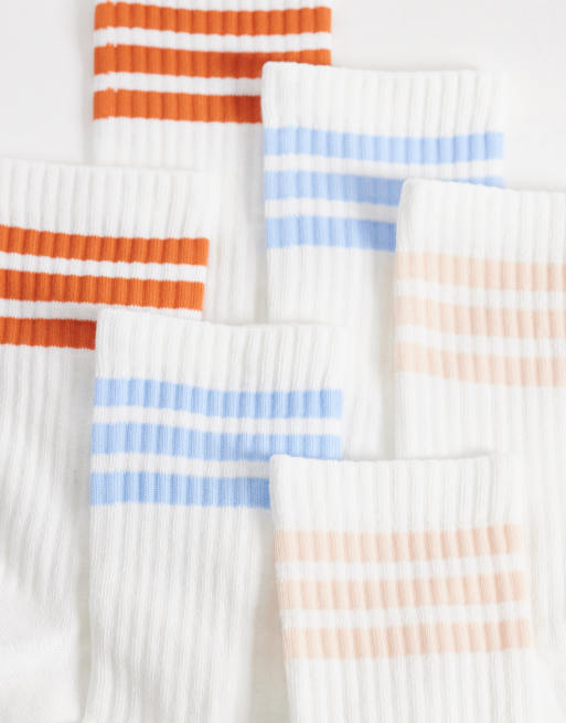 adidas Training - Lot de 6 paires de chaussettes multicolores à 3 bandes - Blanc, 3 de 3