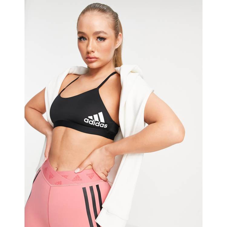 adidas Training low support strappy bra in black