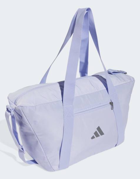 adidas Training - Lyslilla sportstaske med jernfarvet logoprint - view 1