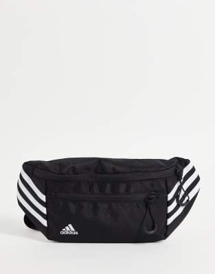 adidas Training waistbag with three stripes in black - ASOS Price Checker