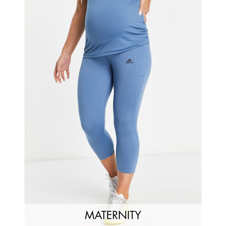 adidas Training Maternity 3/4 leggings in blue