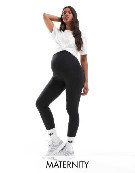 adidas Training maternity ribbed high waist 7/8 leggings in black - view 1