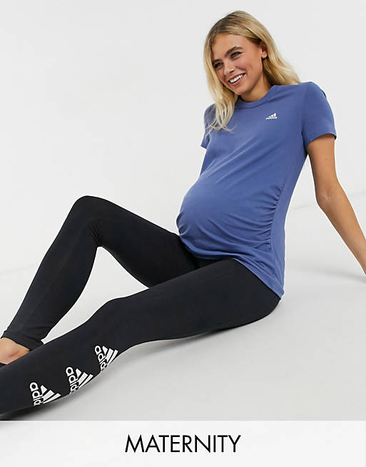  adidas Training maternity t-shirt in blue 