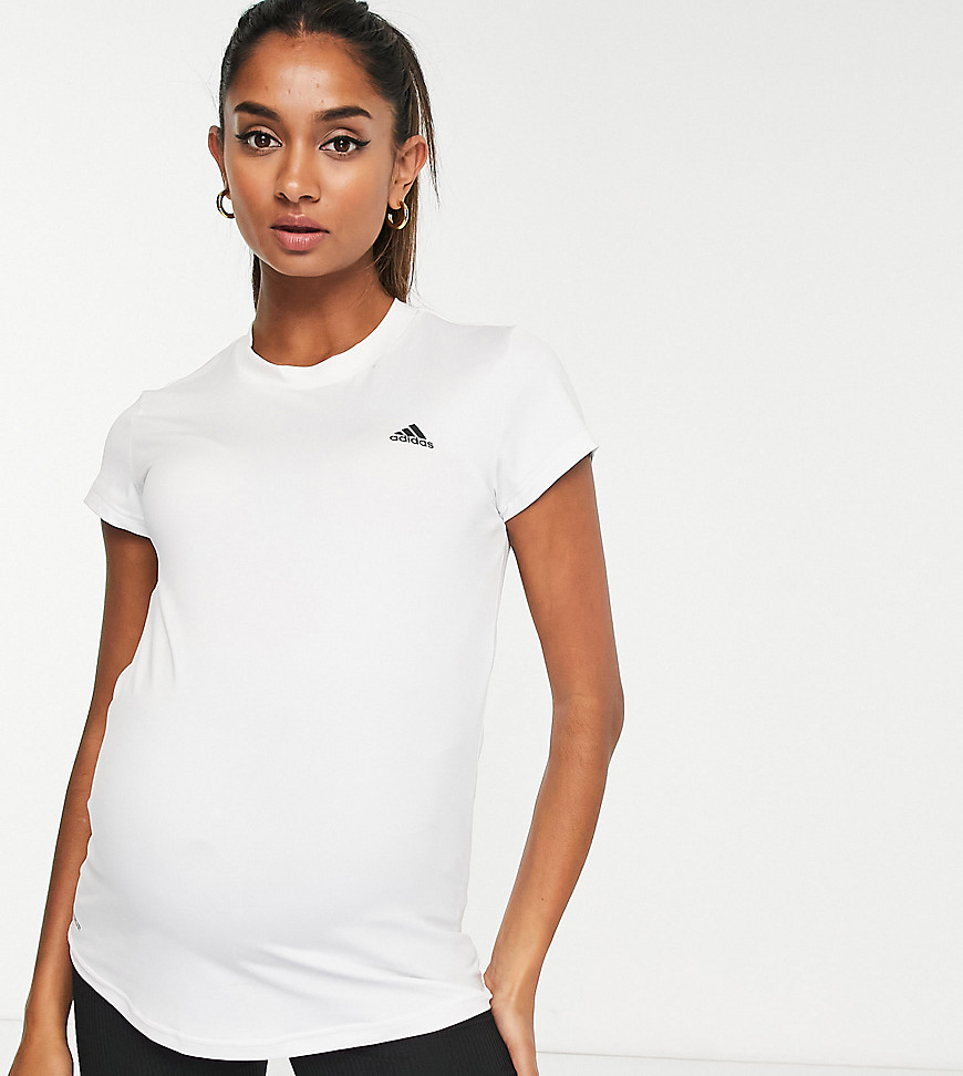 adidas Training Maternity t-shirt in white