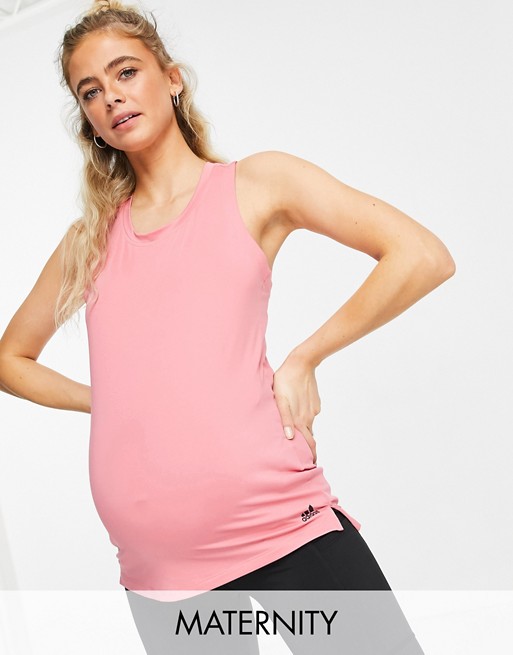 Adidas Training maternity tank in pink