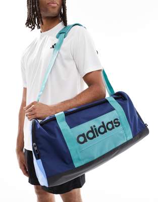 adidas Training medium duffle bag in retro green and navy - view 1