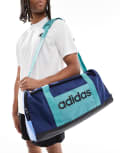 [adidas performance] adidas Training medium duffle bag in retro green and navy-Blue No Size dark blue/powder tea