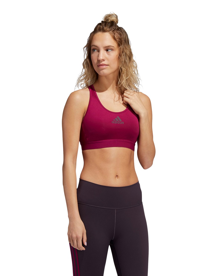 Adidas Training medium support sports bra in plum-Purple