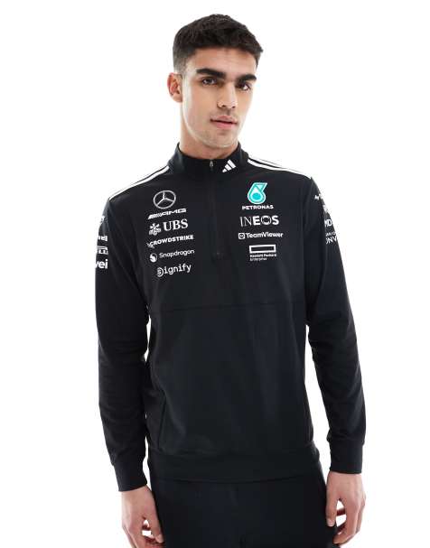 adidas Training – Mercedes Formula One – Czarna bluza z suwakiem pod szyją - view 1