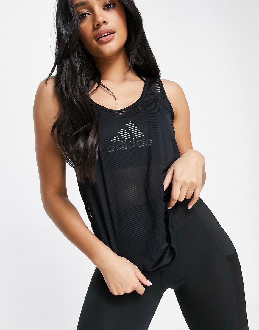 Adidas Training mesh vest in black