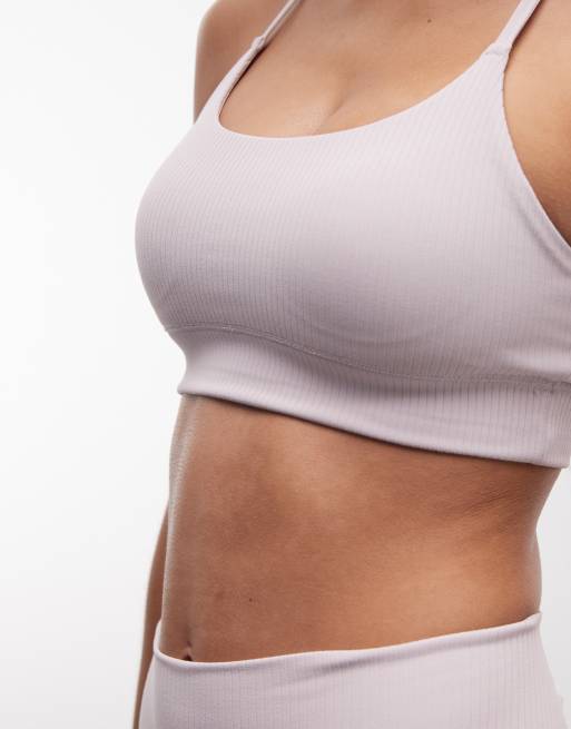 adidas Training motion light support sports bra in mauve, 3 of 4