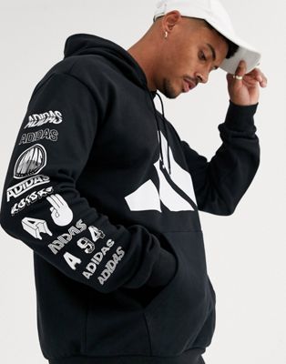 black adidas logo hoodie