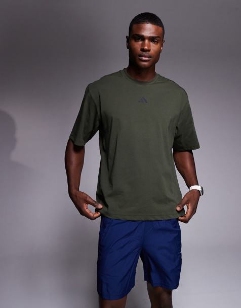 adidas Training - Mørk kakigrøn oversized T-shirt - view 1