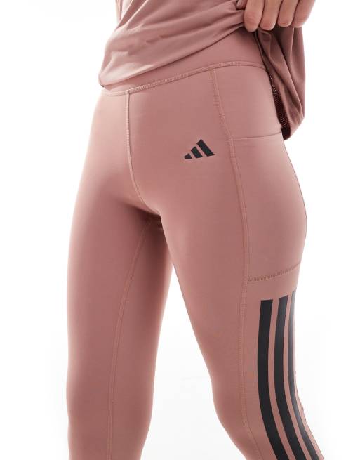 adidas Training Optime 3 stripe full length leggings in