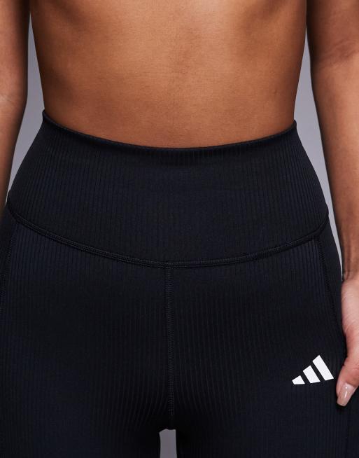 adidas Training Optime 7/8 rib leggings in black, 5 of 5