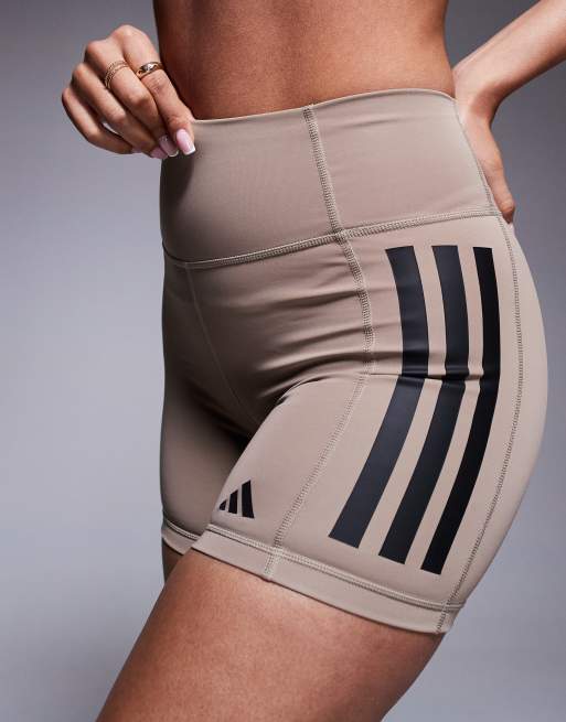 adidas Training Optime booty shorts in chalky brown, 4 of 4