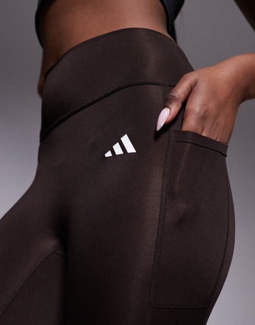 adidas Training – Optime Essentials – 7/8-Leggings in Braun, 3 von 5