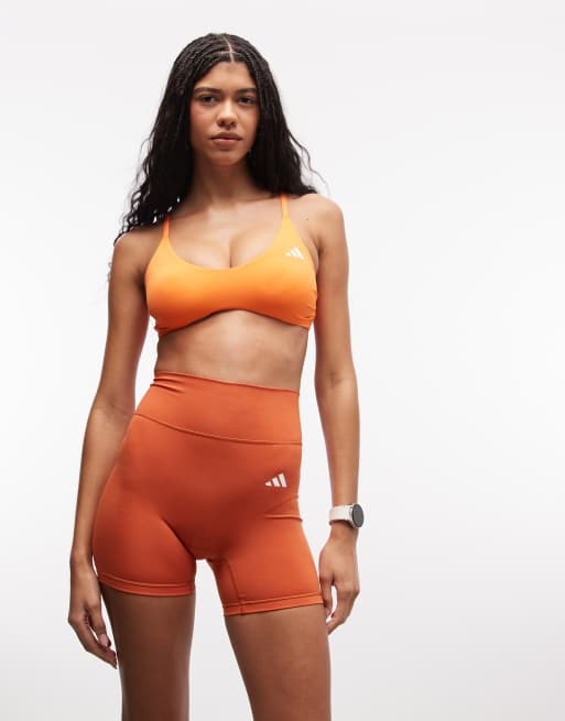 adidas Training Optime essentials booty shorts in dark orange, 5 of 5