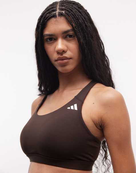 adidas Training - Optime Essentials - Brassière de sport maintien intermédiaire - Marron - view 1