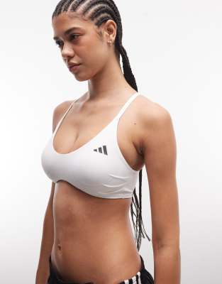 adidas Training - Optime Essentials - Brassière de sport maintien léger - Blanc
