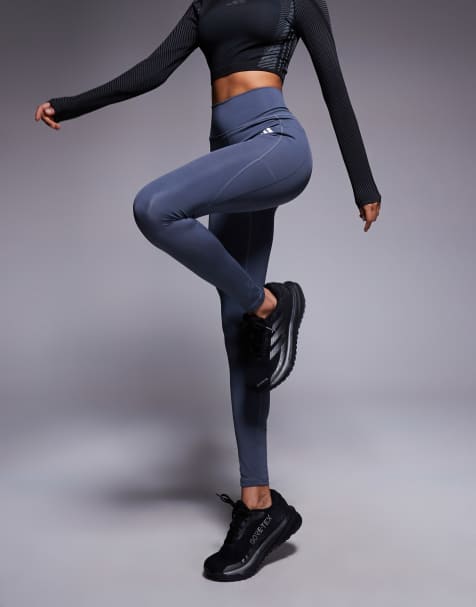 adidas Training Optime essentials full length leggings in dark grey - view 1