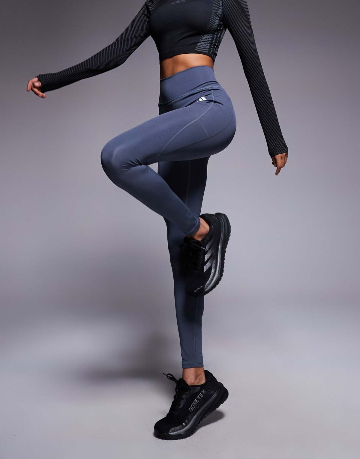 adidas Training Optime essentials full length leggings in dark grey