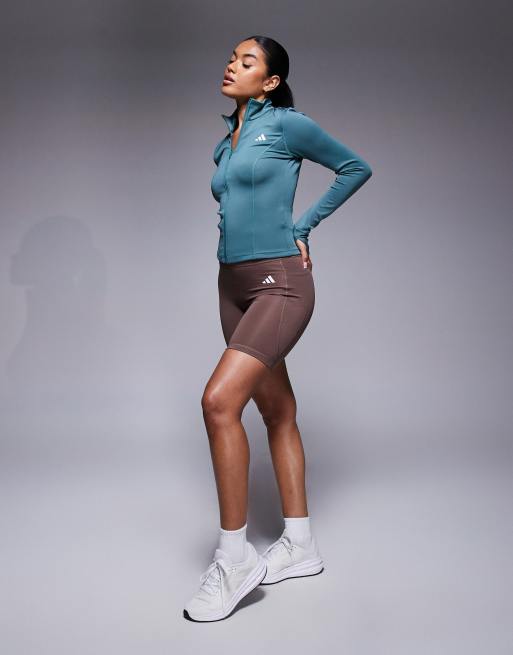 adidas Training – Optime Essentials – Jacke in Petrol, 2 von 4