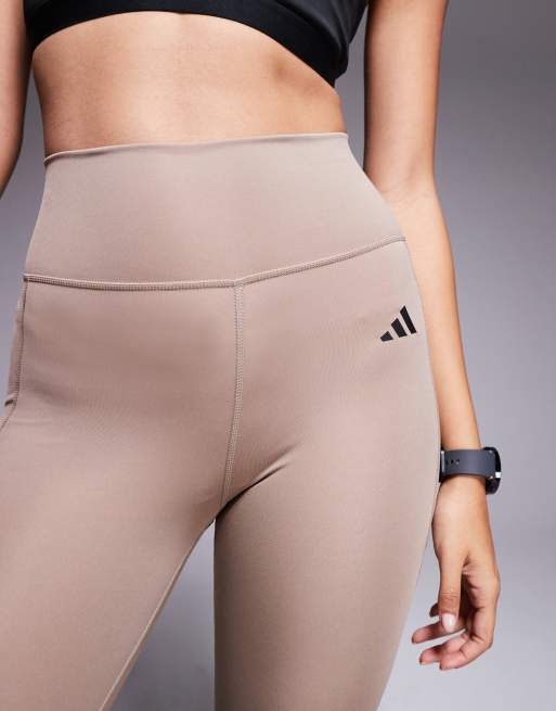 adidas - Training - Optime Essentials - Lange legging in kalkbruin, 2 van 5