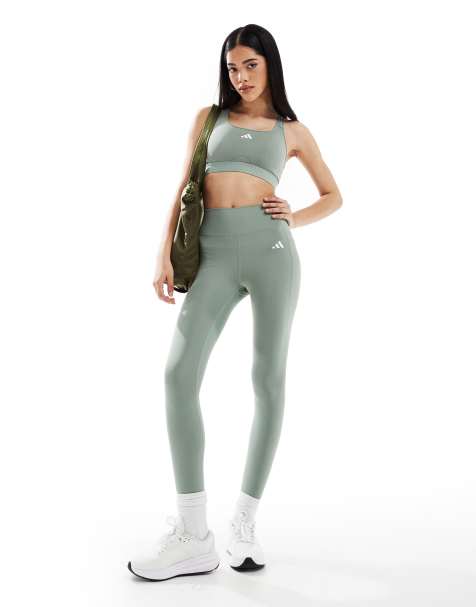 adidas Training - Optime Essentials - Legging long - Vert argenté - view 1