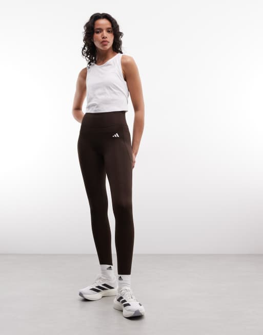 adidas Training - Optime Essentials - Leggings lunghezza standard color marrone caffè