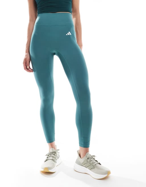 adidas Training Optime essentials no front rise seam 7/8 leggings in preloved teal, 2 of 5
