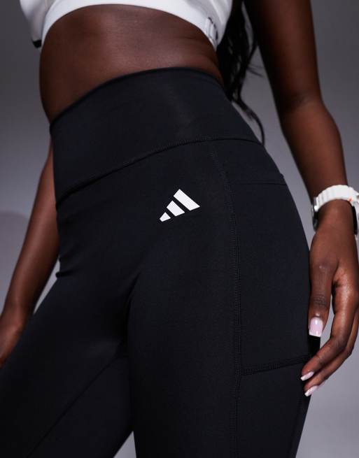 adidas Training Optime essentials no seam leggings in black, 2 of 5
