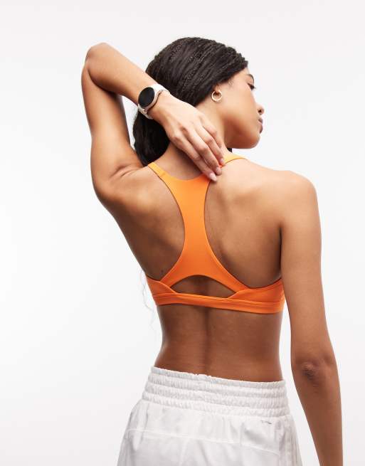 adidas Training - Optime Essentials - Reggiseno a sostegno leggero arancione, 3 di 4