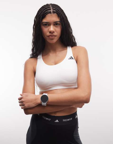 adidas - Training - Optime Essentials - Sport-bh met medium ondersteuning in wit - view 1