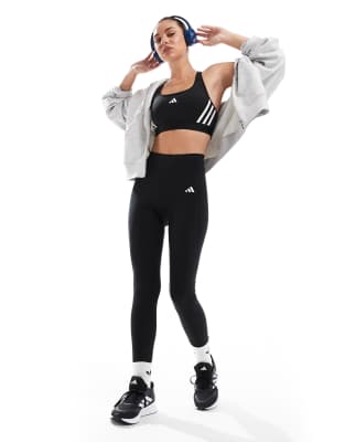 adidas Training - Optime Essentials Stay In Play - Lang geschnittene Leggings in Schwarz