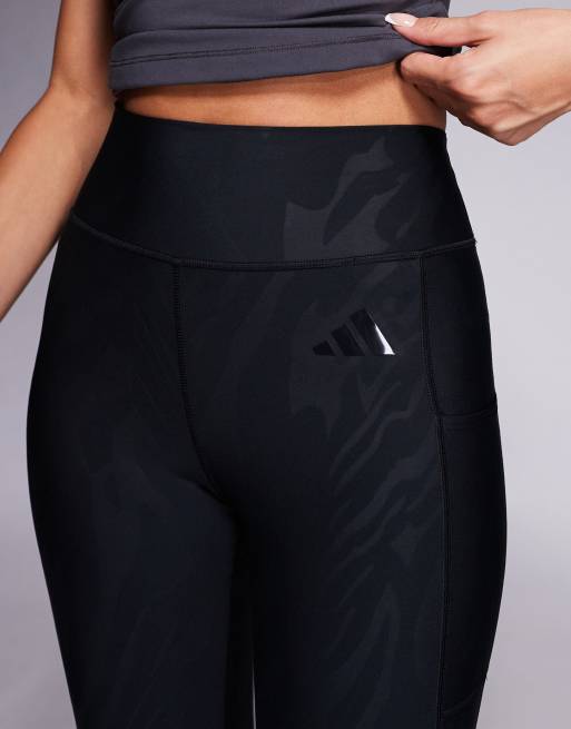 adidas Training Optime full length leggings in black print, 4 of 5