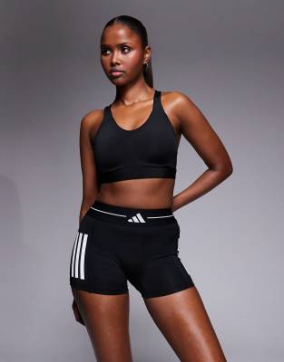 adidas Training Optime high support sports bra in black