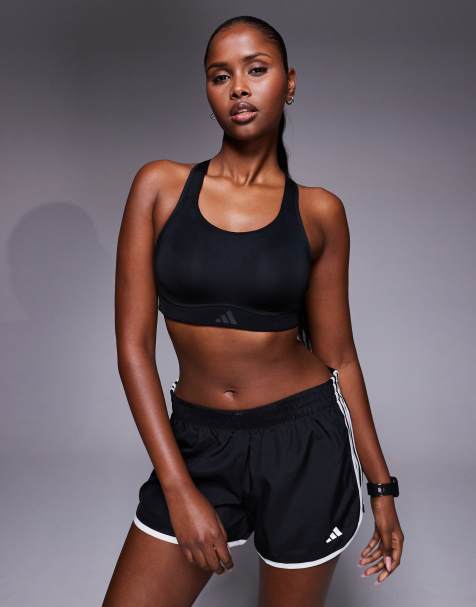 adidas Training Optime high support sports bra in black