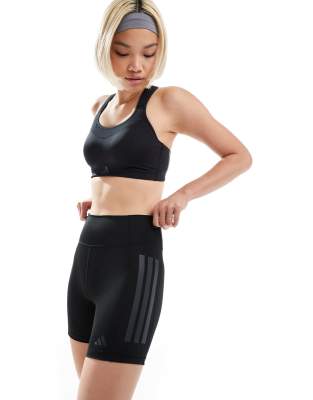 adidas Training - Optime - Kurze 1/4-Leggings in Schwarz mit den drei Streifen