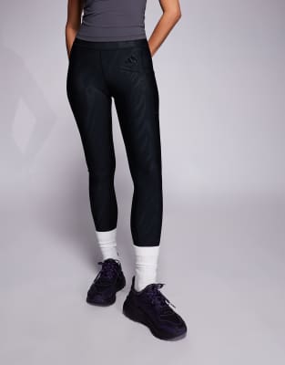 adidas Training - Optime - Lange Leggings in Schwarz mit Muster