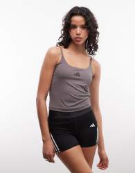 adidas Training Optime light support strap top in grey