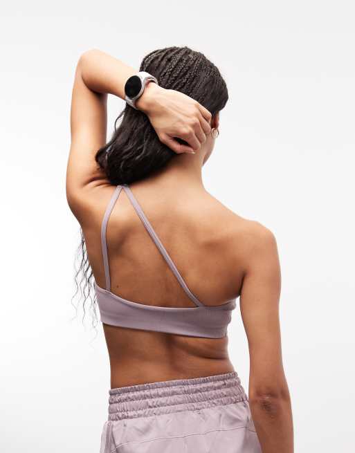 adidas Training Optime one shoulder light support bra in preloved fig, 2 of 4