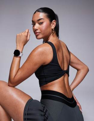 adidas Training Optime power back twist tank in black - view 1