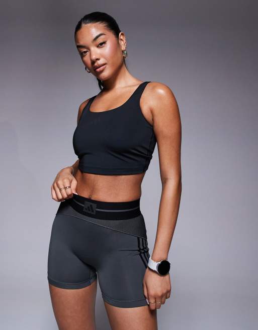 adidas - Training - Optime Power - Tanktop met gedraaide achterkant in zwart, 4 van 4