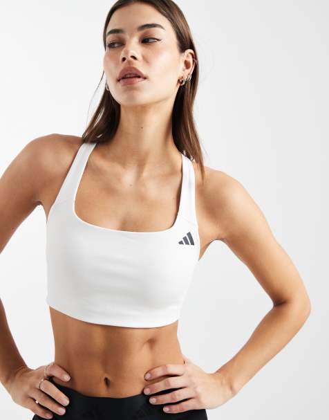 adidas - Training Optime - Reggiseno sportivo bianco a supporto elevato - view 1