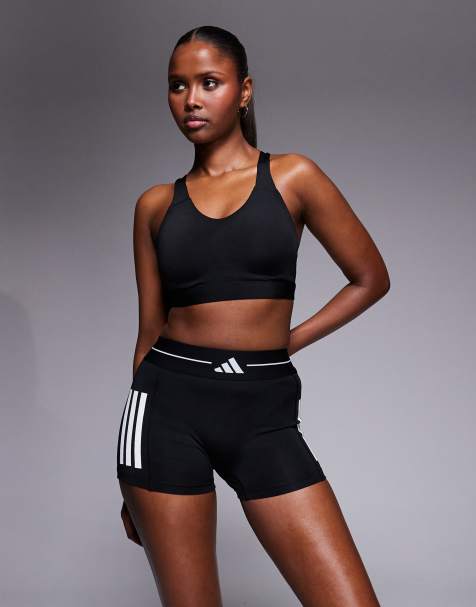 adidas Training – Optime – Sport-BH in Schwarz mit hoher Stützfunktion - view 1