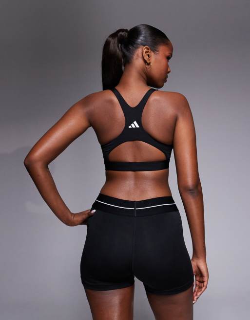 adidas - Training - Optime - Sport bh met hoge ondersteuning in zwart, 2 van 4