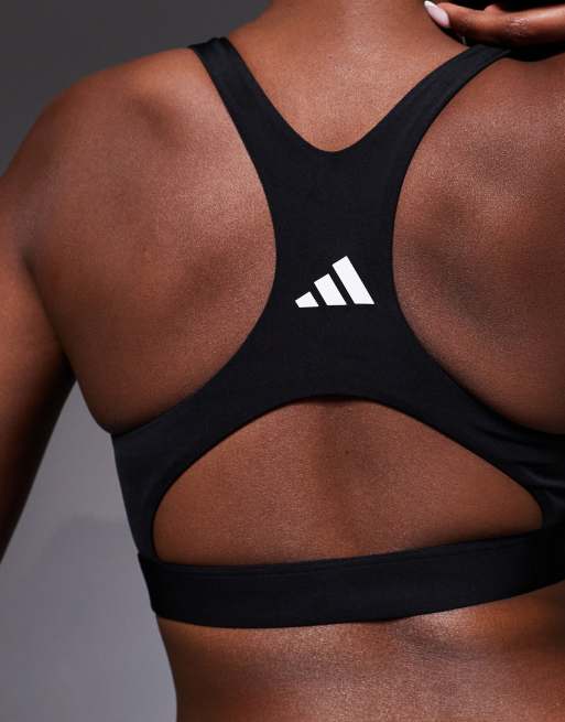 adidas - Training - Optime - Sport bh met hoge ondersteuning in zwart, 3 van 4
