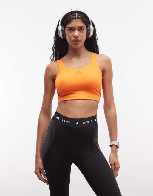 adidas Training Optime tank top in orange, 3 of 4