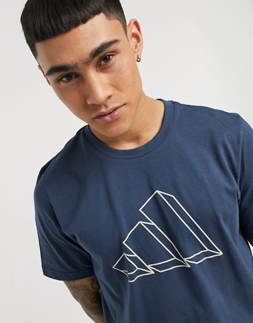 adidas Training outline chest logo t-shirt in navy